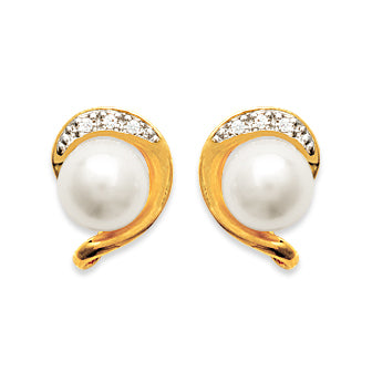 Pearl wrapped in Gold Earrings - Fifi Ange