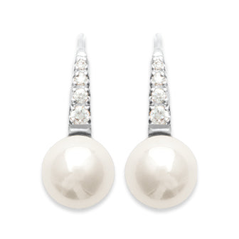 Delicate Curve Pearl Earrings - Fifi Ange