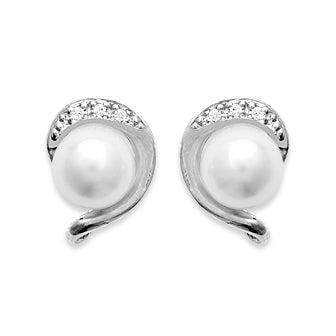 Pearl covered in silver Earrings - Fifi Ange