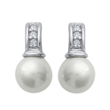 Chunky Silver Pearl Earrings - Fifi Ange
