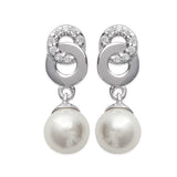 Linked Circles Pearl Earrings - Fifi Ange