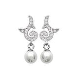 Silver Quaver Pearl Earrings - Fifi Ange