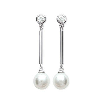 Drop Post Pearl Earrings - Fifi Ange