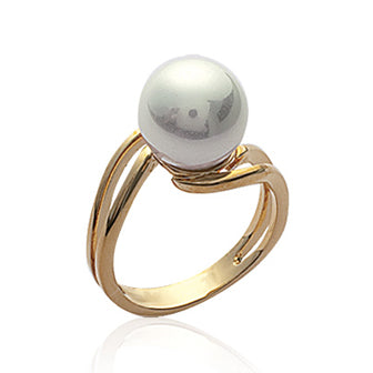 Parallel Twist Pearl Ring - Fifi Ange