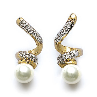 Twisted Gold Pearl Earrings - Fifi Ange