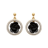 Black Rose6 Earrings - Fifi Ange