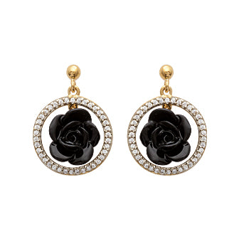 Black Rose6 Earrings - Fifi Ange
