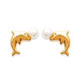 Playful Dolphin Pearl Earrings - Fifi Ange