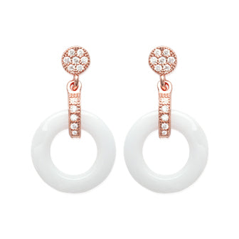 White'n'Rose O Earrings - Fifi Ange