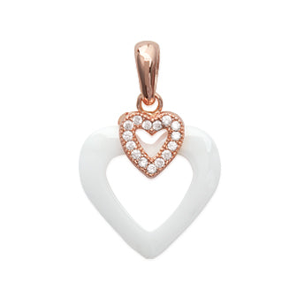 White Heart Pendant - Fifi Ange