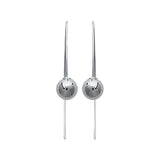 Silver Sphere Hook Earrings - Fifi Ange