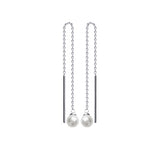 Pearl at the end of the String Earrings - Fifi Ange