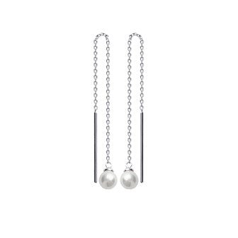 Pearl at the end of the String Earrings - Fifi Ange