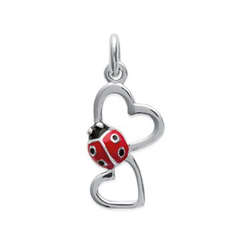 Ladybird and Hearts Pendant - Fifi Ange